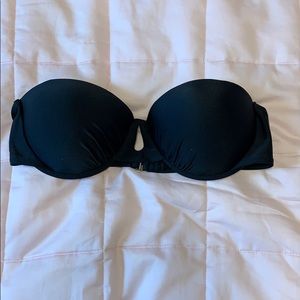 Plain black push up bikini top
